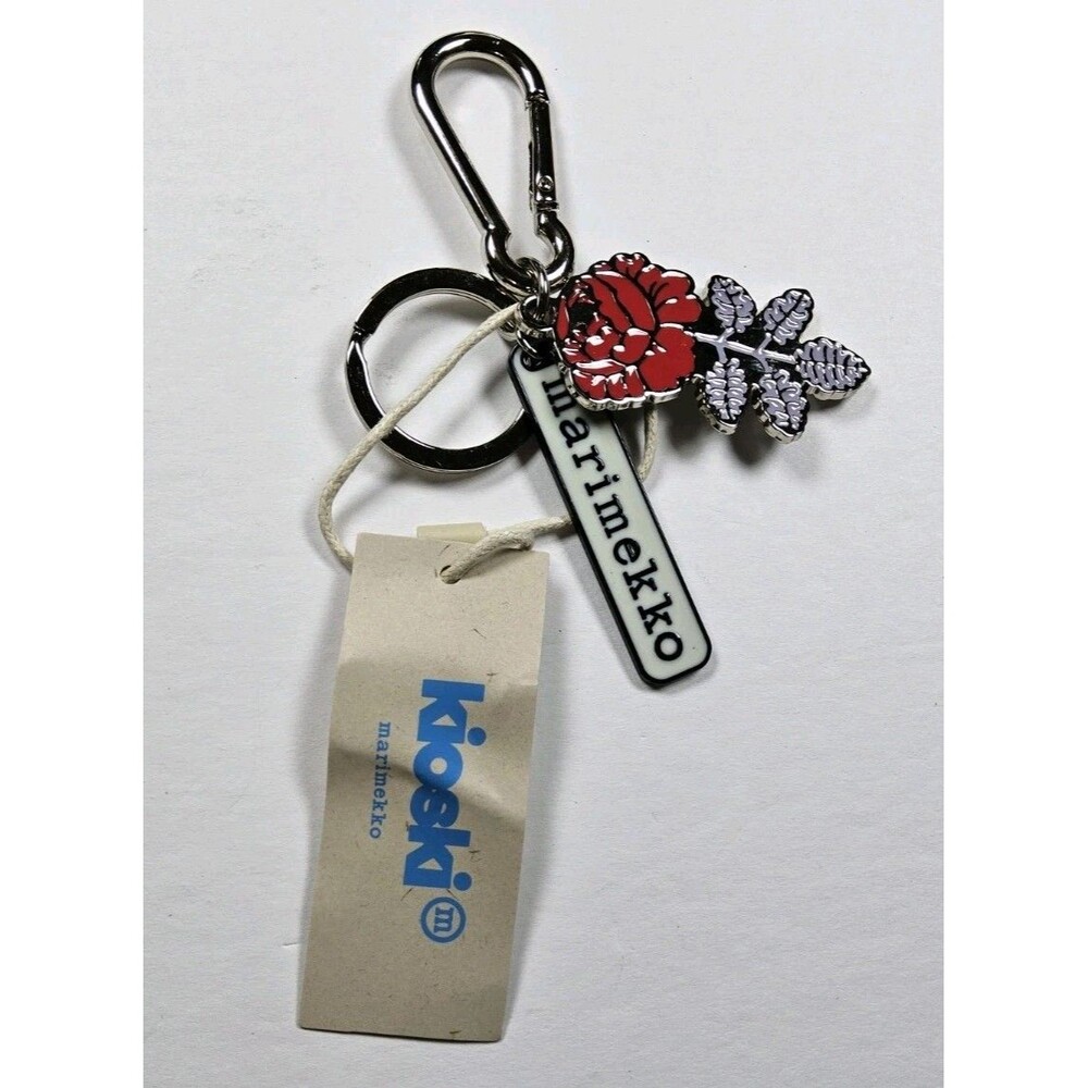 Marimekko Kioski Puhallus Vihkiruusu Wedding Rose Keychain Bag Charm